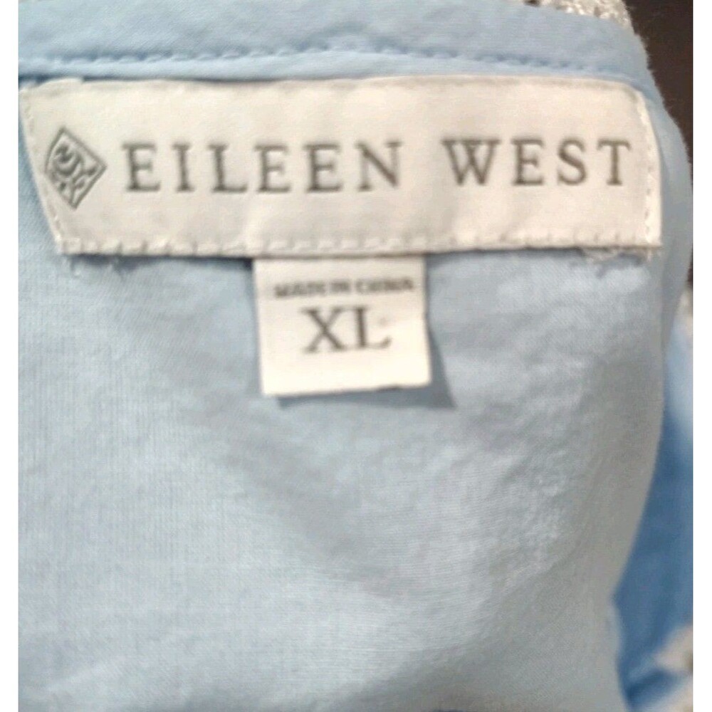 Eileen West Long Sleeve Poetic Blue Print 100% Cotton Lawn Ballet Nightgown XL - Picture 11 of 12